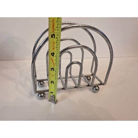 Chrome Metal NapKin Holder & Ball Feet Kitchen Decor - Picture 4 of 5